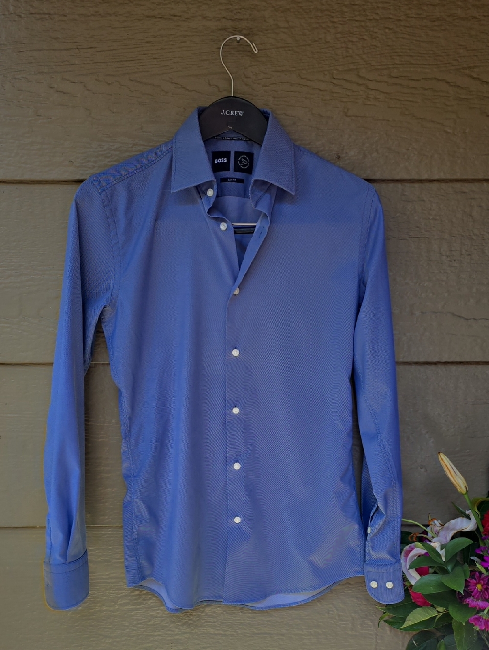 Boss Slim Fit Long Sleeve Dress Shirt Small S 15
